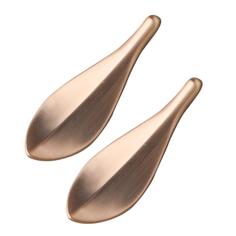 2Pcs Antique Bronze Leaf Cabinet Door Handles for Wardrobes and Drawers Easy to Install - Image 2