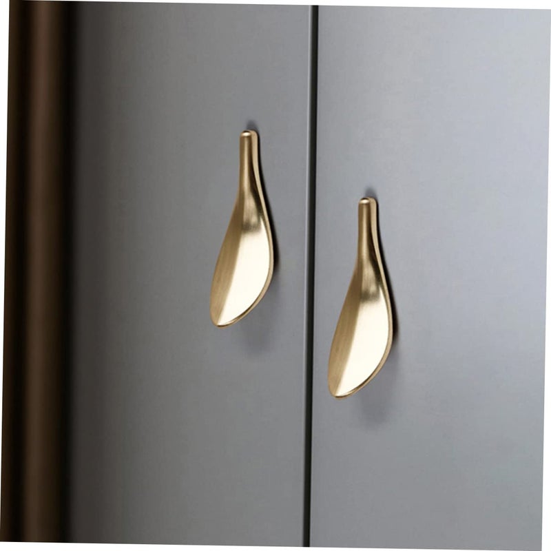 2Pcs Antique Bronze Leaf Cabinet Door Handles for Wardrobes and Drawers Easy to Install - Image 3
