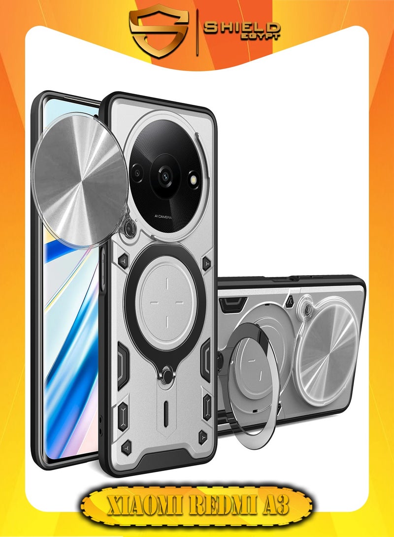 SHIELD EGYPT For Xiaomi Redmi A3/Redmi A3x Armored Camera Shield Cover Camera Lend Protection, Built-in 360° (Silver)