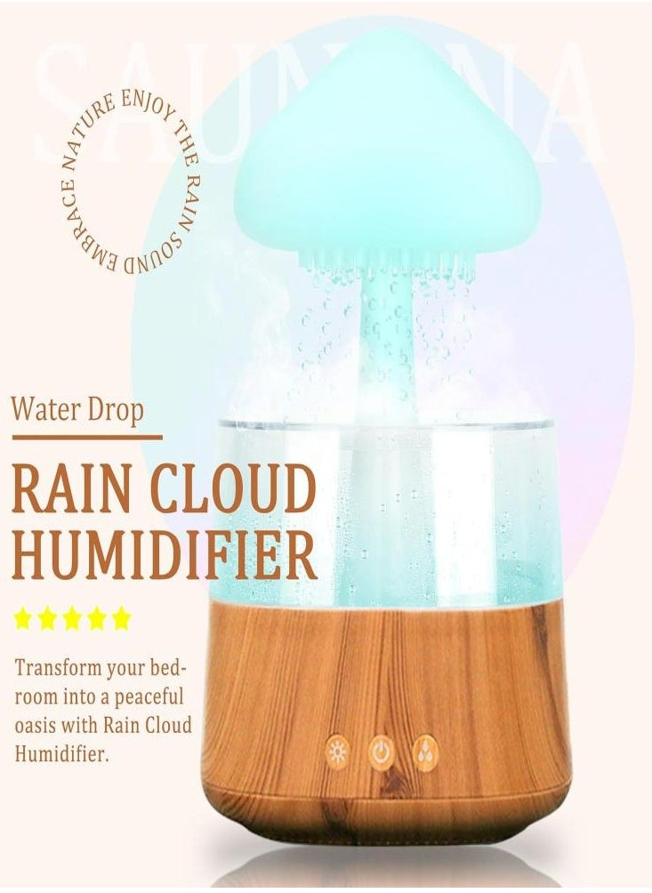 Oasisgalore - Oasisgalore Rain Cloud Humidifier Mushroom Essential Oil Diffuser with 7 Colors Light Aroma Diffuser for Office Home - Image 1