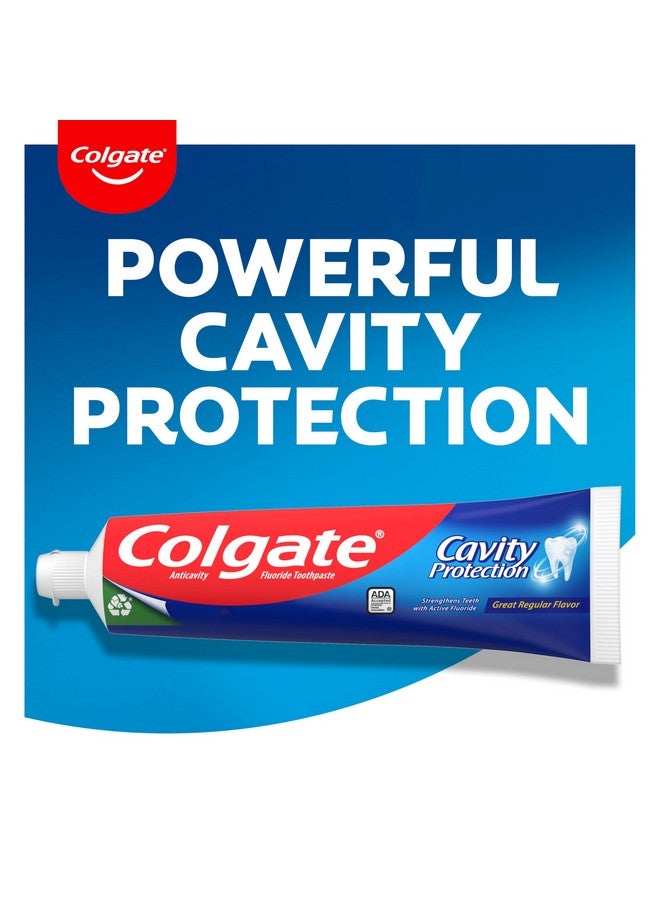 كولجيت معجون أسنان كولجيت لحماية الأسنان من التسوس بالفلورايد، بنكهة عادية رائعة، 6 أونصة (عبوة من 6 قطع) - Image 2