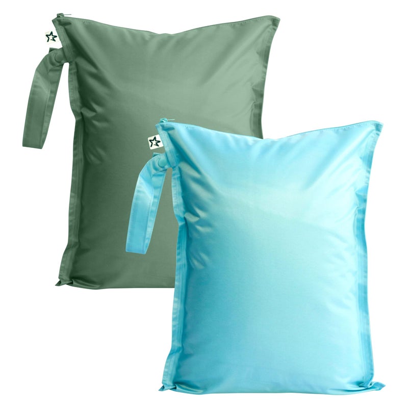 حقيبة مبللة وجافة مضادة للفوضى ومقاومة للماء من Tiny Twinkle 2 حزمة حقائب مبللة قابلة لإعادة الاستخدام لملابس السباحة وملابس الأطفال حقيبة مبللة مانعة للتسرب حقيبة مقاومة للماء للسفر حقيبة حفاضات حقائب مبللة للأطفال باللون الزيتوني slate