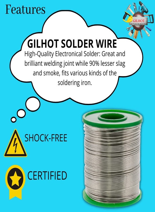 GILHOT جيلهوت® لفتان من سلك لحام ذي قلب صمغي 50 غرام مع معجون لحام سريع التثبيت (فلكس) 15 غرام، عبوة جديدة - Image 2