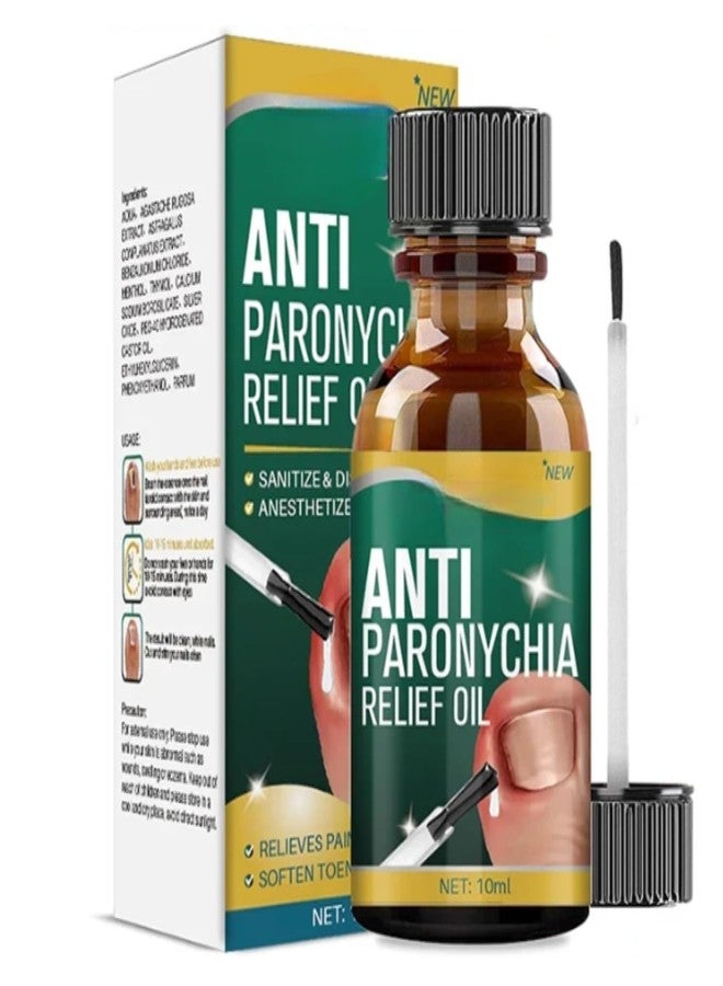 SYLVERA Anti Paronychia Relief Oil 10ml | Natural Nail Infection Treatment Oil | Pain Relief & Disinfection for Swollen Skin, Ingrown Nails & Nail Inflammation | Anti-Fungal Nail Care Oil (1, Milligrams) - Image 1