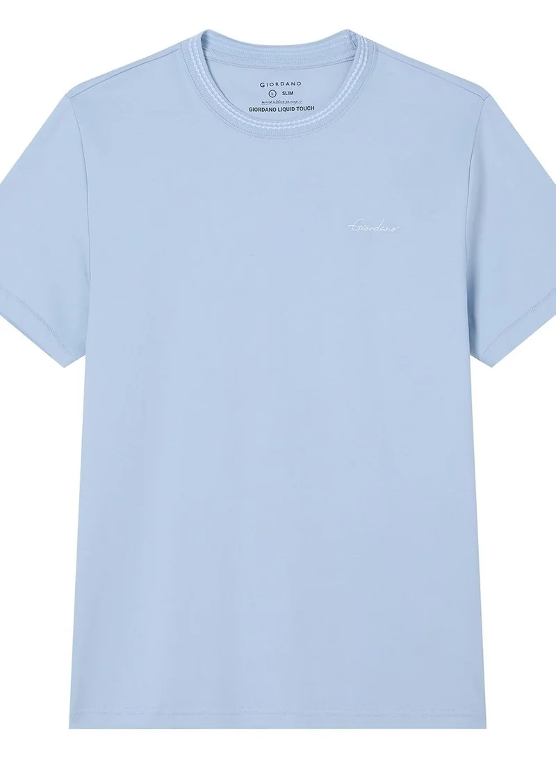 GIORDANO  Men's Slim Fit Liquid Touch Cotton Tee for Men | Best Price UAE