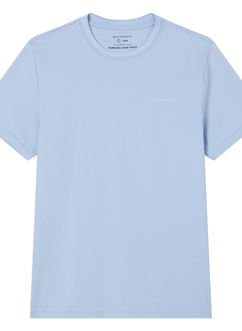 GIORDANO Men's Slim Fit Liquid Touch Cotton Tee - Image 3