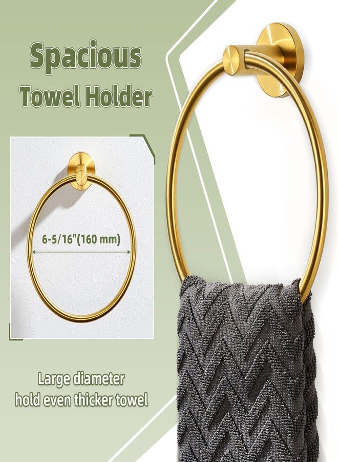 APLusee Towel Ring for Bathroom Wall, Brushed Gold Hand Towel Ring Holder, Heavy Duty SUS 304 Stainless Steel Modern Bathroom Accessories - Image 4