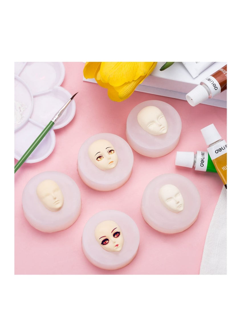 Generic - Set of 5 Silicone Molds for Human Face Fondant and Chocolate Crafts Perfect for DIY Projects - Image 1