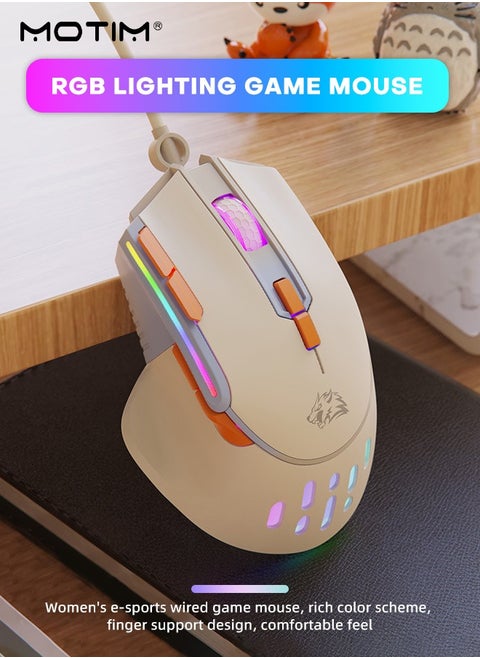 High Performance Wired Gaming Mouse USB Computer Mouse with RGB Backlit 12800 DPI Optical Sensor, Ergonomic Gamer Mouse with 9 Programmable Buttons Gaming Mice for Windows/PC/Mac/Laptop Gamer/Office