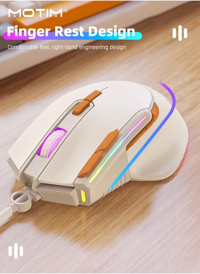 Motim - High Performance Wired Gaming Mouse USB Computer Mouse with RGB Backlit 12800 DPI Optical Sensor, Ergonomic Gamer Mouse with 9 Programmable Buttons Gaming Mice for Windows/PC/Mac/Laptop Gamer/Office - Image 1
