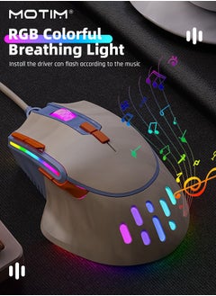 Motim High Performance Wired Gaming Mouse USB Computer Mouse with RGB Backlit 12800 DPI Optical Sensor, Ergonomic Gamer Mouse with 9 Programmable Buttons Gaming Mice for Windows/PC/Mac/Laptop Gamer/Office  - Image 2