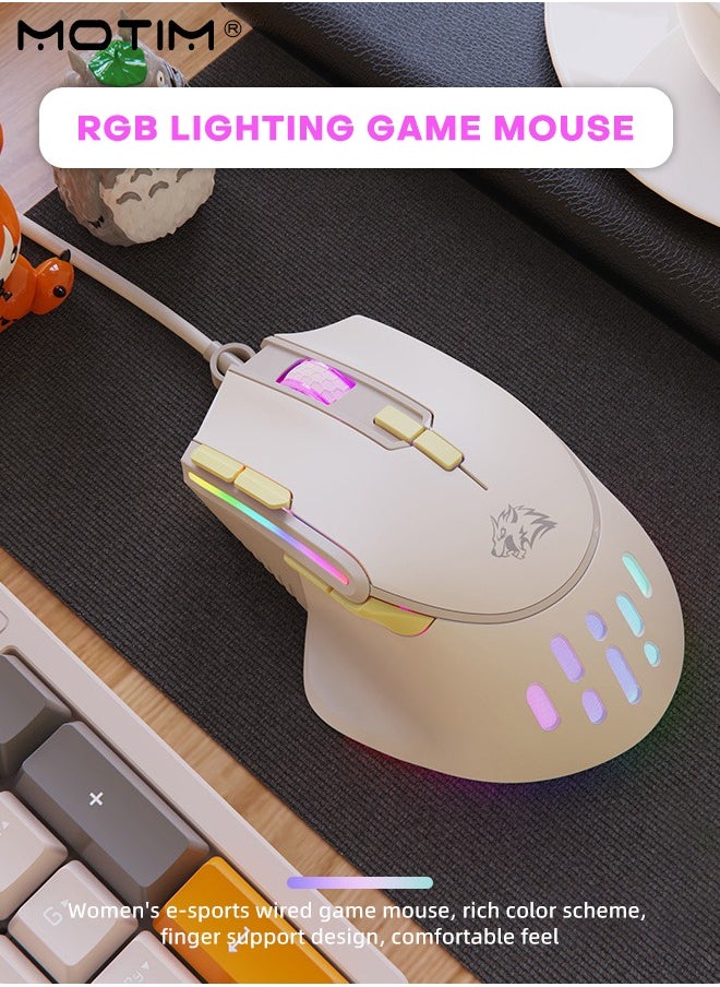 Motim - High Performance Wired Gaming Mouse USB Computer Mouse with RGB Backlit 12800 DPI Optical Sensor, Ergonomic Gamer Mouse with 9 Programmable Buttons Gaming Mice for Windows/PC/Mac/Laptop Gamer/Office - Image 1