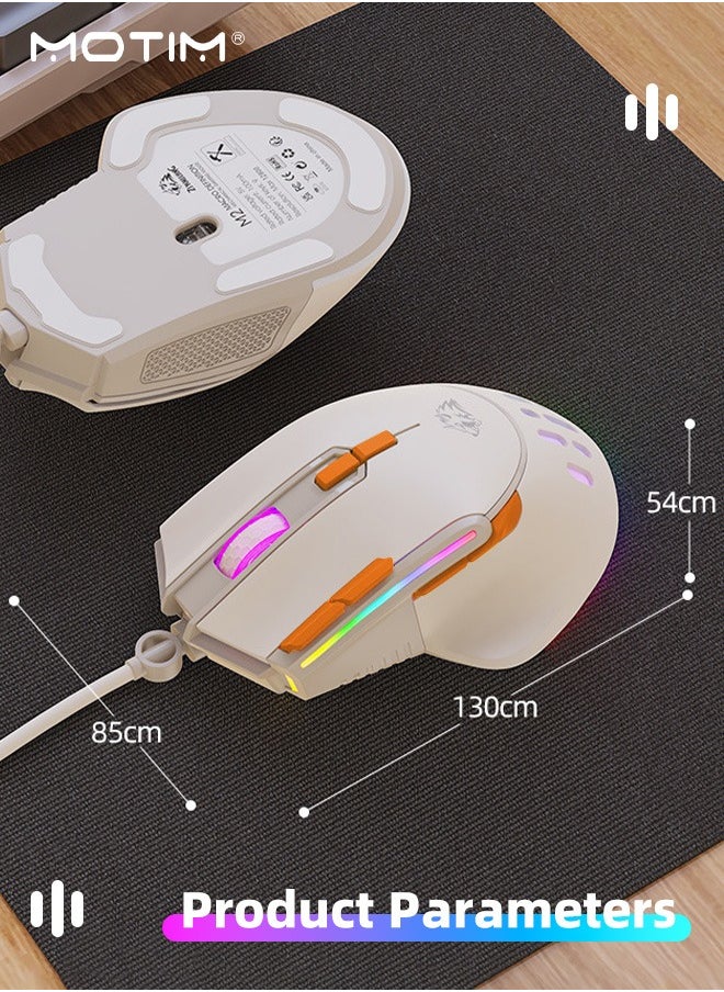Motim - High Performance Wired Gaming Mouse USB Computer Mouse with RGB Backlit 12800 DPI Optical Sensor, Ergonomic Gamer Mouse with 9 Programmable Buttons Gaming Mice for Windows/PC/Mac/Laptop Gamer/Office - Image 1