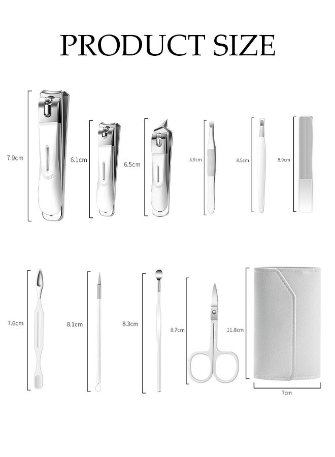 DUNISO 10 in 1 Professional Nail Clipper Set Stainless Steel Pedicure Kit Nail Care Kit with Portable Storage Bag Nail Care Tools Grooming Manicure Kit for Home Workplace Outdoor Travel - Image 3