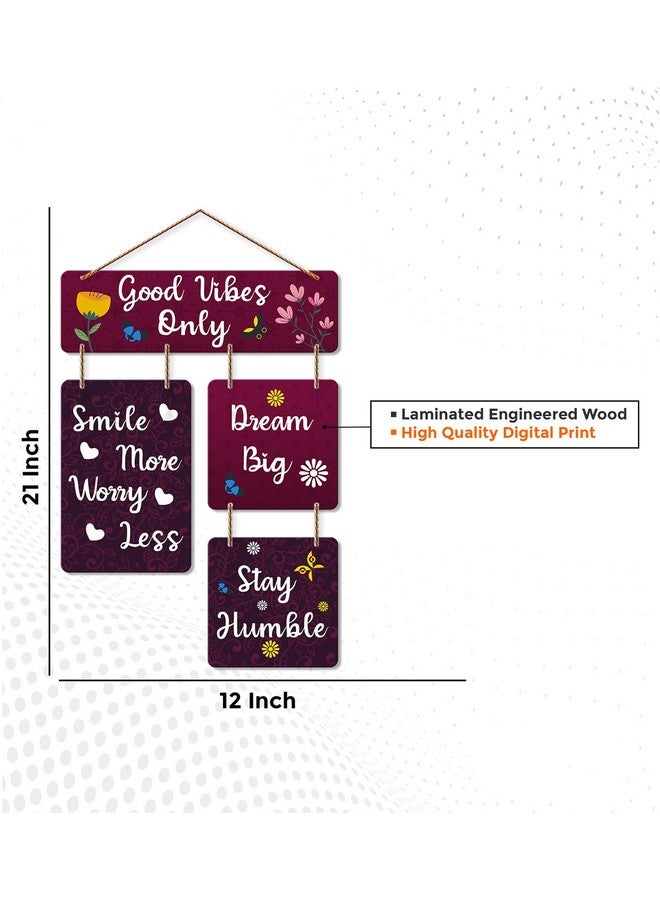 Artvibes Art Vibes Decorative Wall Art Mdf Wooden Hanger For Living Room | Good Vibes Only | Bedroom | Home Decor | Office | Gift | Quotes Item | Wall Hanging For House Decoration | Wall Art(Wh_6502N) - Image 5