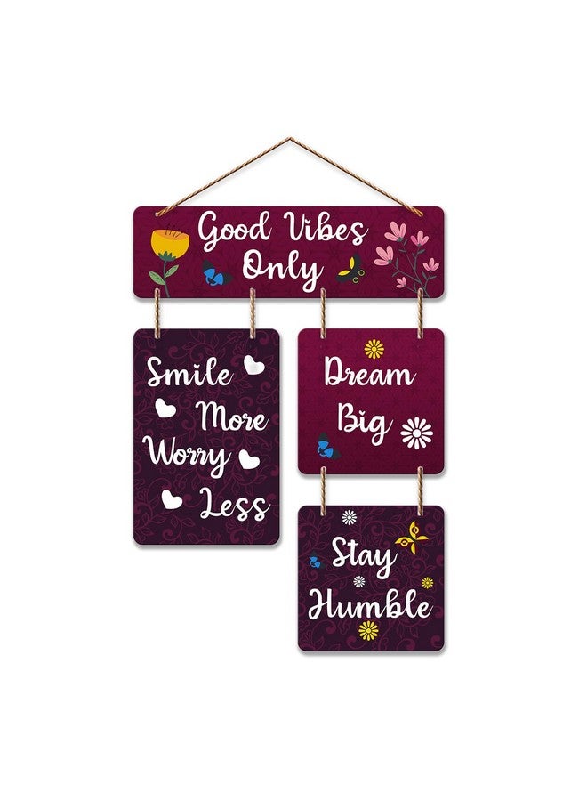 Artvibes Art Vibes Decorative Wall Art Mdf Wooden Hanger For Living Room | Good Vibes Only | Bedroom | Home Decor | Office | Gift | Quotes Item | Wall Hanging For House Decoration | Wall Art(Wh_6502N) - Image 1