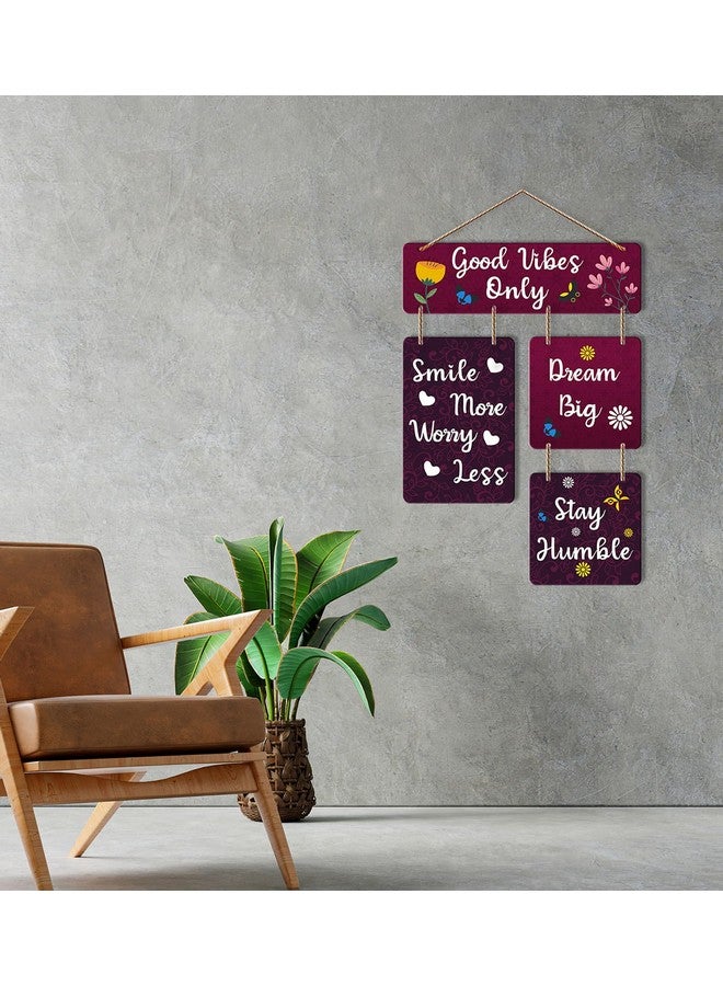 Artvibes Art Vibes Decorative Wall Art Mdf Wooden Hanger For Living Room | Good Vibes Only | Bedroom | Home Decor | Office | Gift | Quotes Item | Wall Hanging For House Decoration | Wall Art(Wh_6502N) - Image 3
