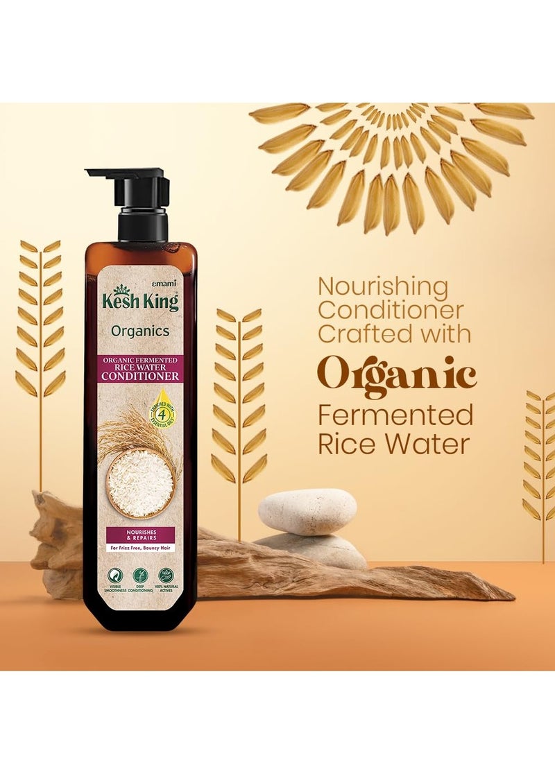 Kesh King - Kesh King Organics Anti Frizz Conditioner with Organic Fermented Rice Water, Helps Repair Damaged Hair, Moisturizes & Reduces Frizz for Visibly Soft, Smooth and Tangle Free Hair, 200ml - Image 1