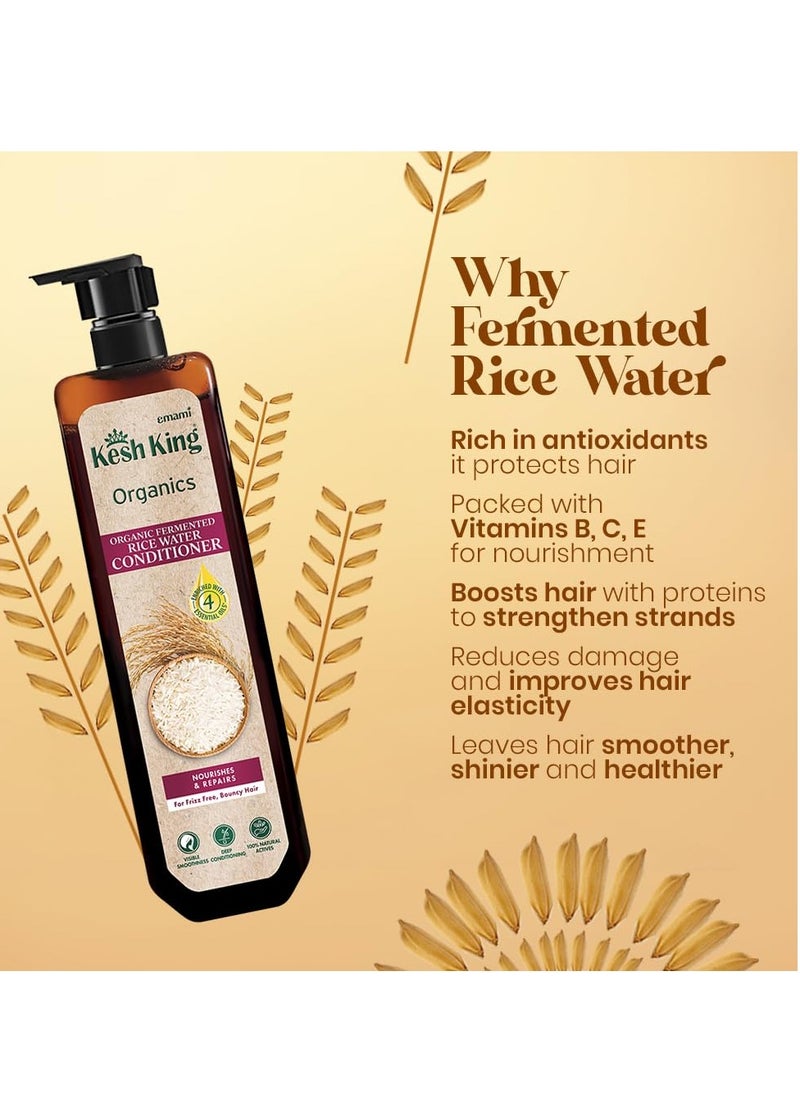 Kesh King - Kesh King Organics Anti Frizz Conditioner with Organic Fermented Rice Water, Helps Repair Damaged Hair, Moisturizes & Reduces Frizz for Visibly Soft, Smooth and Tangle Free Hair, 200ml - Image 1