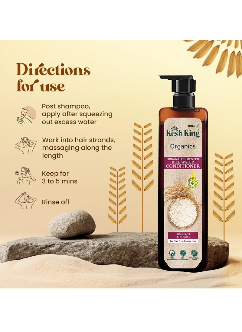 Kesh King - Kesh King Organics Anti Frizz Conditioner with Organic Fermented Rice Water, Helps Repair Damaged Hair, Moisturizes & Reduces Frizz for Visibly Soft, Smooth and Tangle Free Hair, 200ml - Image 1