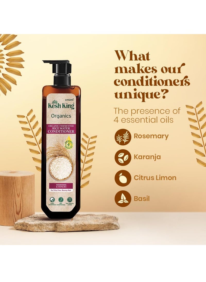 Kesh King - Kesh King Organics Anti Frizz Conditioner with Organic Fermented Rice Water, Helps Repair Damaged Hair, Moisturizes & Reduces Frizz for Visibly Soft, Smooth and Tangle Free Hair, 200ml - Image 1
