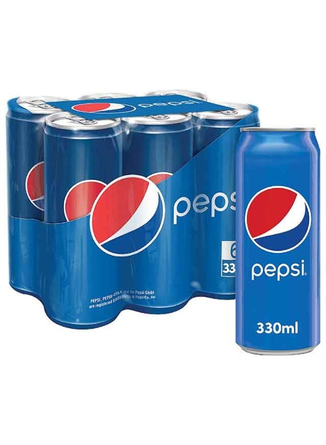 Pepsi Carbonated Soft Drink, 330ml x 6, UK