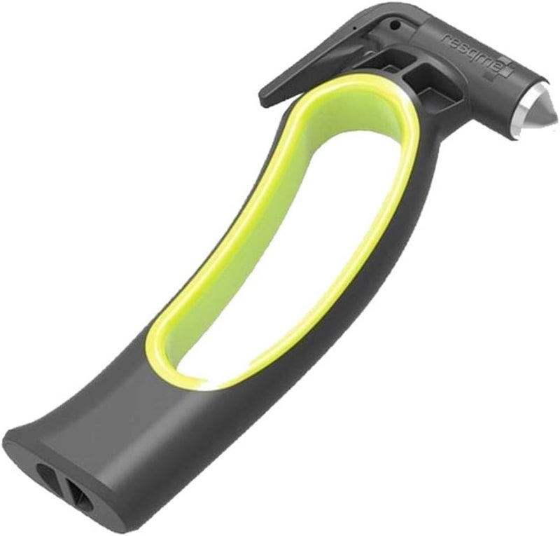 RESQME Resqhammer, Ultimate Safety Hammer, Seat Belt Cutter and Window Breaker, Emergency Family Car Escape Tool, Portable and Compact, Yellow - Image 1