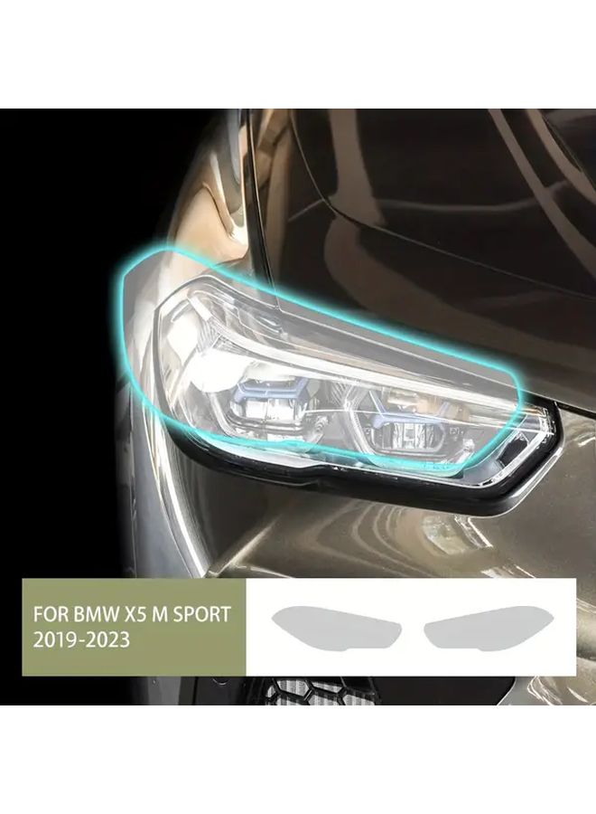 فيلم TPU شفاف لحماية المصابيح الأمامية لسيارة BMW X5 M Sport 2019-2023، مقاوم للخدوش، مقاوم للماء، مقطوع مسبقًا. - Image 1