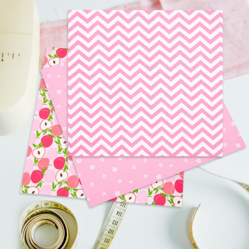 Printed Cotton Quilt Fabric Squares 25X25Cm 5Pcs DIY Patchwork Sewing Pink - Image 5