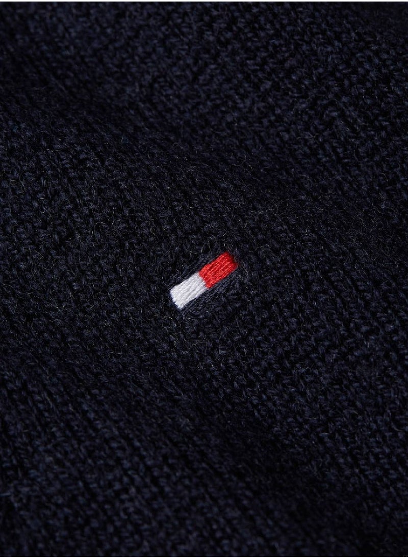 TOMMY HILFIGER - Women's Wool V-Neck Cardigan Sweater, Navy - Image 1