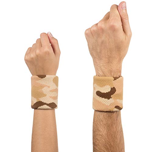 Suddora Camo Headband/Wrist Band Set - Camouflage Sweatbands for Basketball, Tennis, Working Out, Gym (Tan) - Image 4