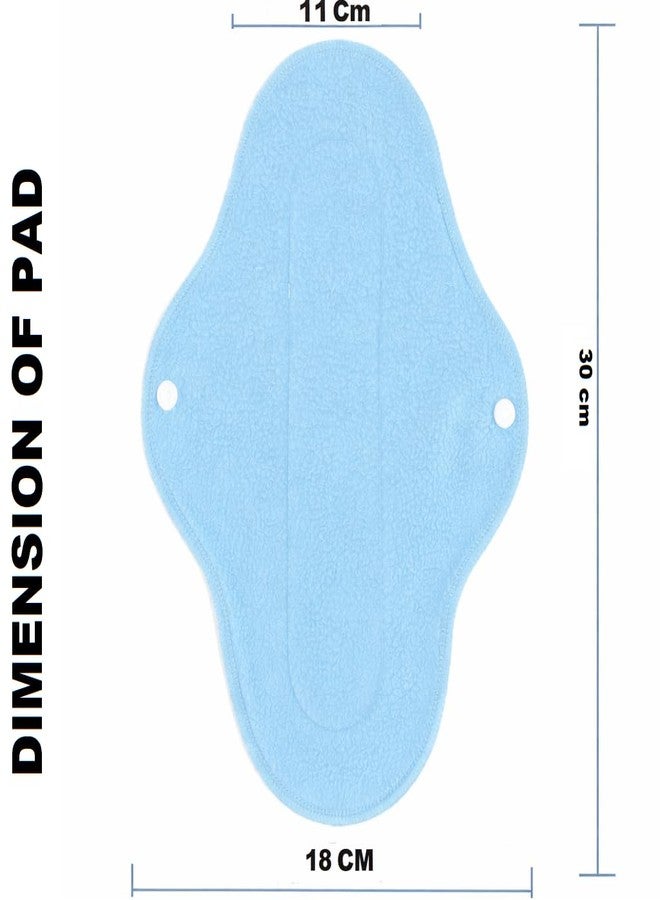 RB POINT Reusable Cloth Period Pads Washable Napkin for Heavy Flow Leak-proof Overnight Protects, Large Sanitary Pads Set with Wings (PACK OF 5) - Image 2