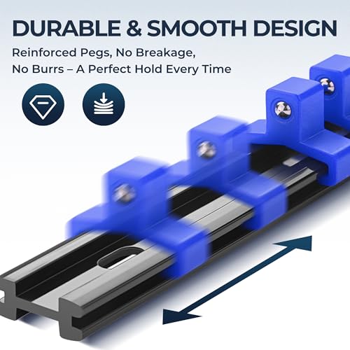 Reniteco 9-Piece Socket Organizer Set - 1/4-Inch x 48 Clips, 3/8-Inch x 45 Clips, 1/2-Inch x 36 Clips, Heavy Duty ABS Socket Holder, Premium Quality Socket Clip Rail Holder for Tool Box Drawer - Image 2