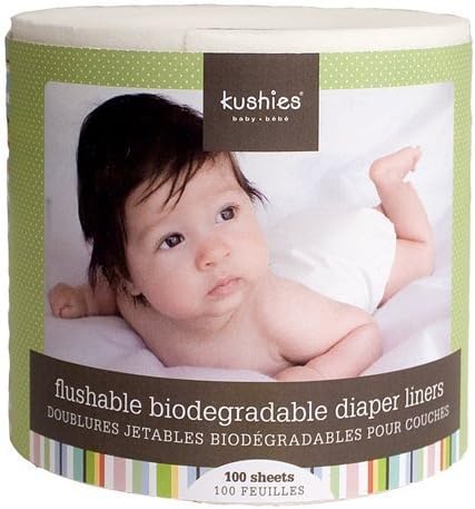 Kushies 100 ورقة من بطانات الحفاضات القابلة للشطف بالكامل والقابلة للتحلل البيولوجي - Image 1
