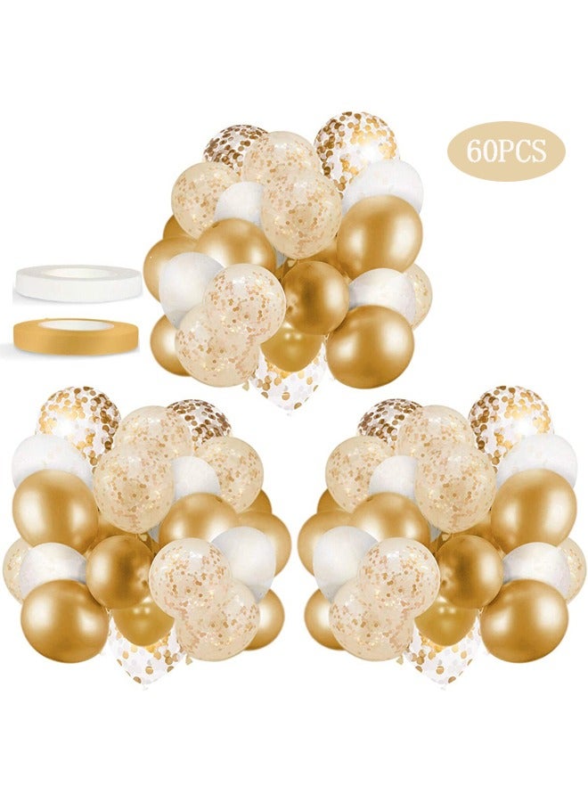 60 PCS Balloons Suitable for Party Decorations Gold  - Image 1