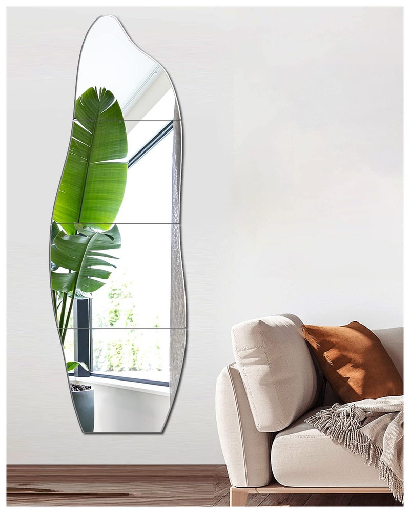 JMITHA Self Adhesive Mirror Tiles Glass Mirror Stick on Mirror Tiles Wall Mirrors Full Length Mirrors Square Frameless Large Adhesive Mirror Hallway Living Room Bathroom Decor