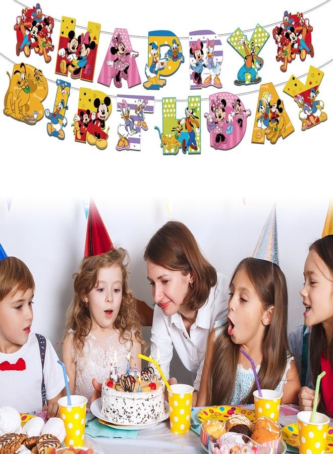 OMTO 42PACK Mickey Birthday Party Supplies Pack Includes，Banner，Cake Topper，Blackdrop,Balloons for Mickey party supplies - Image 3