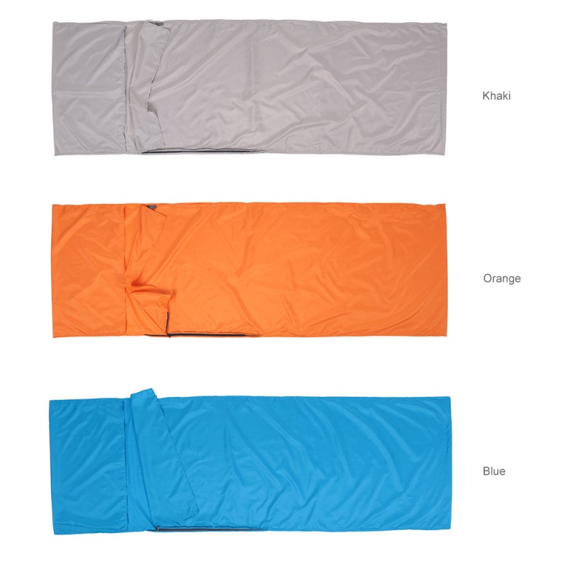Sleeping Bag Liner: Orange Polyester Pongee - Breathable Anti-Mite Anti-Static With Integrated Pillowcase Lightweight Portable for Camping Travelling Business Trip - Image 2