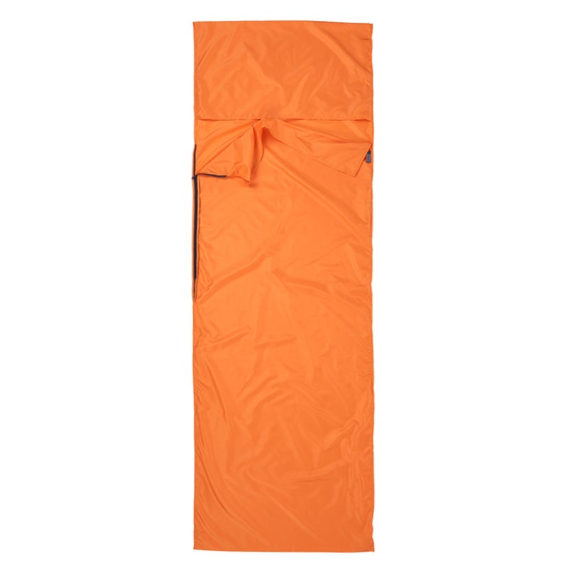 Sleeping Bag Liner: Orange Polyester Pongee - Breathable Anti-Mite Anti-Static With Integrated Pillowcase Lightweight Portable for Camping Travelling Business Trip - Image 4