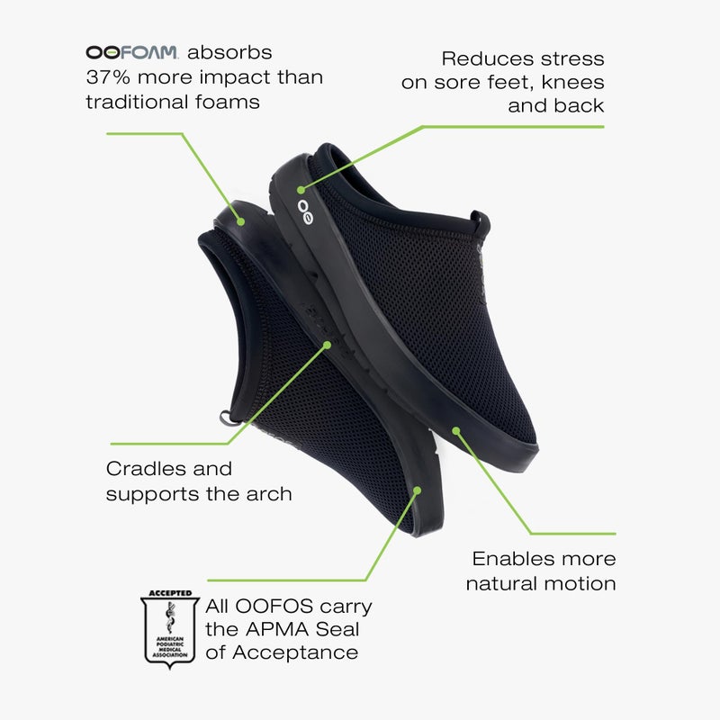 OOFOS OOcoozie Sport Recovery Mule, Black - Womenâ€™s Size 8 - Image 5