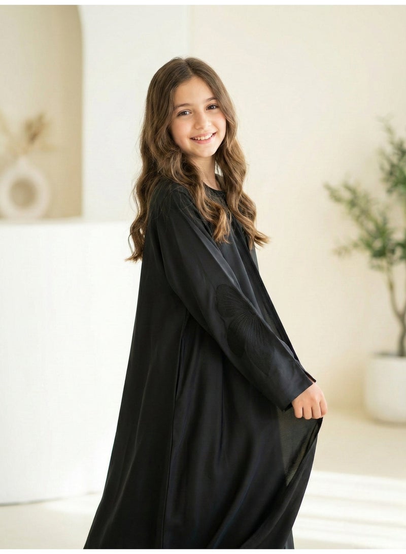 BHNS Abayas for school and abayas for the confusing age | Abaya for the confusing age and abaya for the confusing age | Colored abayas for the confusing age and abayas for the confusing age | Abaya for the confusing age and abayas for young ones | Small abayas for girls that suit every style | Abaya for short girls and abaya for short | Abaya for school and abayas for intermediate | Abaya for secondary and abaya for university | Fancy elegant soft luxurious abayas | Abaya of the trend Gulf bisht black | Abayas for teenage girls and for teenagers suitable for middle school - Image 5