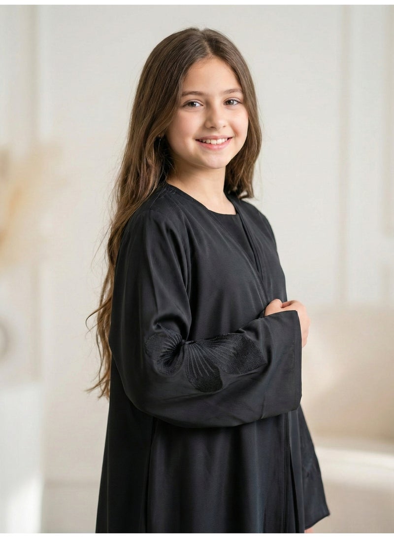 BHNS Abayas for school and abayas for the confusing age | Abaya for the confusing age and abaya for the confusing age | Colored abayas for the confusing age and abayas for the confusing age | Abaya for the confusing age and abayas for young ones | Small abayas for girls that suit every style | Abaya for short girls and abaya for short | Abaya for school and abayas for intermediate | Abaya for secondary and abaya for university | Fancy elegant soft luxurious abayas | Abaya of the trend Gulf bisht black | Abayas for teenage girls and for teenagers suitable for middle school - Image 1
