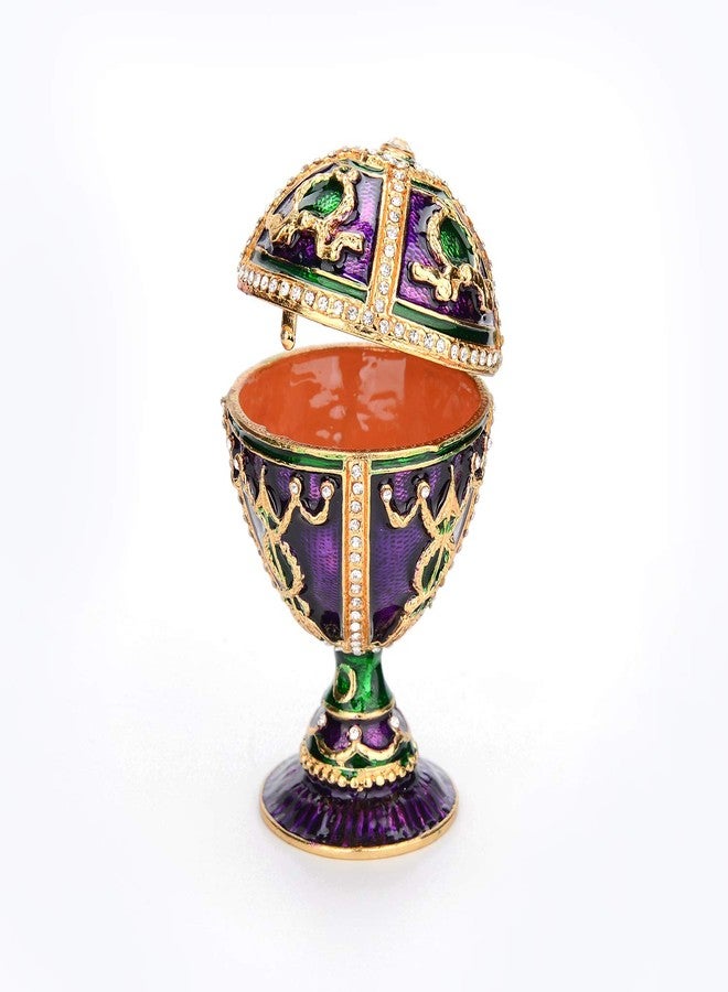 QIFU Easter Egg Style Hand Painted Trinket Box with Hinged, Classic Ornaments to Store Jewelry, Unique Easter Day Gift - Image 2