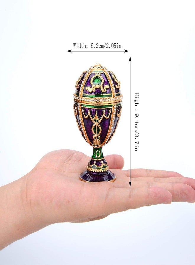 QIFU Easter Egg Style Hand Painted Trinket Box with Hinged, Classic Ornaments to Store Jewelry, Unique Easter Day Gift - Image 3