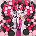Cunnikku Black and Pink Balloon Garland Arch Kit 122PCS Hot Pink Black Rose Confetti Balloons for Princess Girl Birthday Wedding Baby Shower Bridal Shower Engagement Bachelorette Mean Girls Party Decorations - Image 2