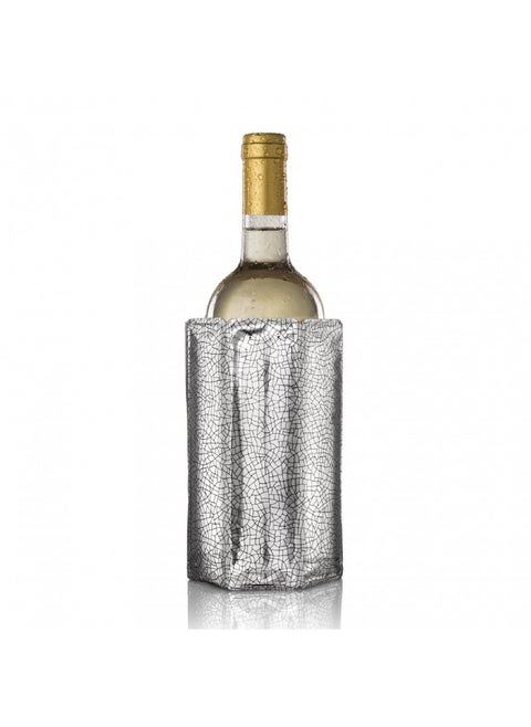 Vacu Vin Active Cooler Wine Chiller - Reusable, Flexible Wine Bottle Cooler - Silver - Wine Cooler Sleeve For Standard Size Bottles - Insulated Wine Bottle Chiller to Keep Wine Cold and Refreshing