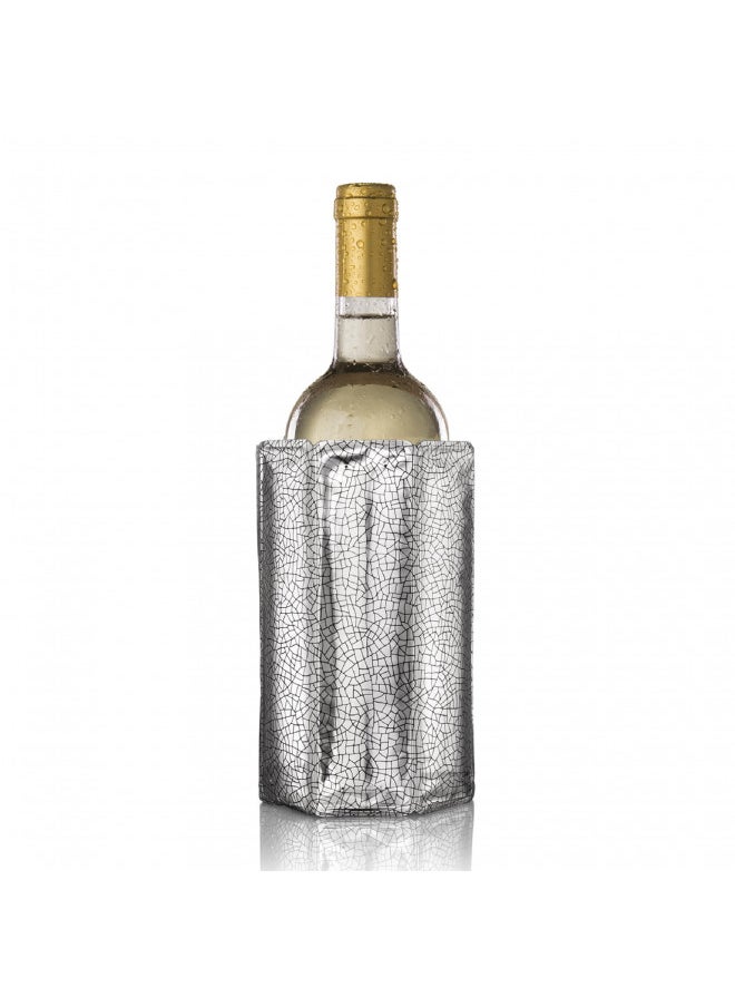 Vacu Vin Active Cooler Wine Chiller - Reusable, Flexible Wine Bottle Cooler - Silver - Wine Cooler Sleeve For Standard Size Bottles - Insulated Wine Bottle Chiller to Keep Wine Cold and Refreshing