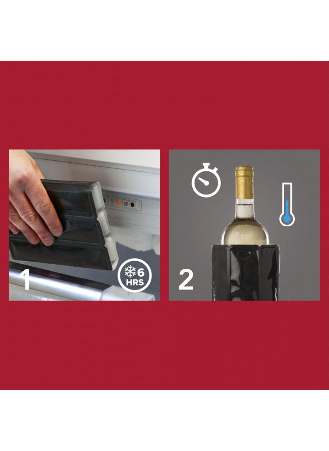 Vacu Vin Active Cooler Wine Chiller - Reusable, Flexible Wine Bottle Cooler - Silver - Wine Cooler Sleeve For Standard Size Bottles - Insulated Wine Bottle Chiller to Keep Wine Cold and Refreshing