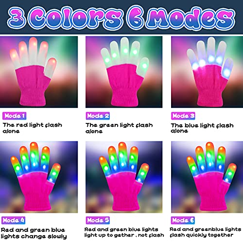 Dodosky Gifts for Girls Age 4 5 6 7 8 9 10 Led Finger Gloves Toys for 38 Year Old Kids Birthday Present for Girls Halloween Toys for Kids Age 5 6 7 Christmas Stocking Stuffers for Girls Pink - Image 5