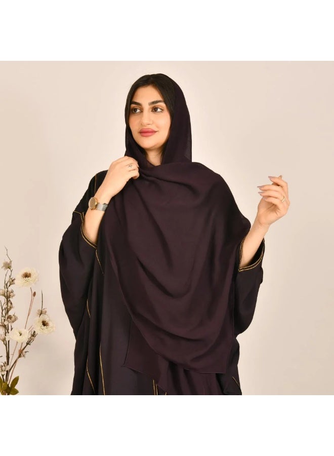beyond abaya Dark purple veil - Image 1